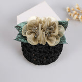 Korean Fashion Ribbon Flower Hairgrips Crystal Headband Crochet Bun Net Snood Bow Hair Clips for Women wedding Hair Accessorie daiiibabyyy