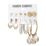 Fashion Gold Hoop Earrings Set Women Pearl Hoop Earrings Oversize Metal Circle Punk Earring 2022 Female Fashion Jewelry Dangler daiiibabyyy