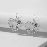 Lost Lady New Fashion Heart-Shaped Rose Flower Ladies Earrings With Alloy Earrings Jewelry Wholesale Direct Sales daiiibabyyy