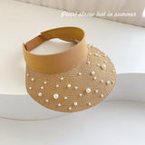 Wide Large Brime Straw Sun Hats Women Floppy Summer Beach Sun Hat Button Cap Summer Truck For Women Anti-uv Visor Cap Female daiiibabyyy