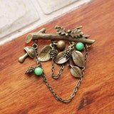 Leaf brooch anti-failure pin fixed clothes decoration hundred matching accessories wholesale jewelry daiiibabyyy