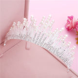 Wedding Jewelery Set Rhinestone Jewellery Necklace Sets for Women Crystal Pearl Earing Bridal Jewelry Sets Crown Tiara Bride daiiibabyyy