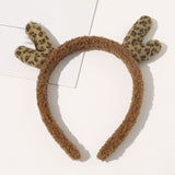 Autumn Winter Fleece Head Hoop For Women Children Cartoon Antlers Hair Hoop Fashion Xmas Hair Accessories Plush Simple Headband daiiibabyyy