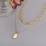 Punk Multilayered Gold Chunky Chain Choker Necklace For Women Fashion Irregular Round Pendant Necklace 2022 Trend Jewelry daiiibabyyy
