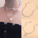 Harajuku Style Jewelry Punk Necklace Individual Clavicle Chain Women Collar Goth Statement Chain Necklace Aesthetic Jewellery daiiibabyyy