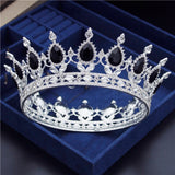 Daiiibabyyy Vintage Baroque Bridal Crown Princess Headband Luxury Bride Wedding Dress Hair Accessories Black Diadem Tiara Hair Jewelry