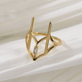 Daiiibabyyy   Fingertip Ring Carapace Joint Ring Simple Personality Micro-inlaid Zircon Opening Ring for Women Girls Men Party Jewelry daiiibabyyy