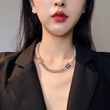 2022 Fashion Asymmetric Lock Necklace for Women Twist Gold Silver Color Chunky Thick Lock Choker Chain Necklaces Party Jewelry daiiibabyyy