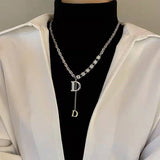 2022 New Senior Fashion Women Pendant Necklaces Joker Fine Double Link Chain Metal Heart Party Necklace Jewelry daiiibabyyy