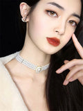 SHANGZHIHUA The elegant light luxury three-layer pearl collar, 2022 new trend jewelry fashion woman's necklace party gift daiiibabyyy