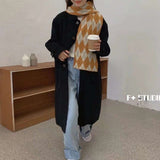 2022 Retro Plaid Long Wild Neutral Scarf Autumn and Winter Knitted Wool Warmth Trend Fashionable Scarf Women's Scarf In Winter daiiibabyyy