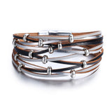 17KM Fashion Multi-layer Leather Bracelet For Women Man Vintage Gold Sliver  Couple Friendship Bracelets & Bangles Gift jewelry daiiibabyyy