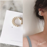 HUANZHI 2022 Pearl Ear Cuff Earring Magnetic buckle Geometric Metal Bone Clip Without Pierced Ears for Women Girls Jewelry daiiibabyyy