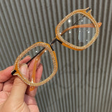 Myopia Hyperopia Women Sunglasses Vintage clear lens glasses ladies luxury rhinestone eyeglasses men optical Shades daiiibabyyy