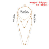 Daiiibabyyy Bohemian Fashion Multilayer Star Tassel Choker Necklace for Women Personality Statement Collares Gold Color Jewelry Accessories