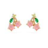 Lost Lady New Ins Inlaid Colorful Zircon Earrings Cute Gold-plated Zircon Stud Earrings For Women Girls Fashion Piercing Jewelry daiiibabyyy