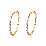 2022 New Big Circle Round Hoop Earrings for Women's Fashion Statement Golden Rose Zircon Punk Charm Earrings Party Jewelry daiiibabyyy
