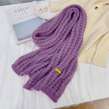 Winter  Fashion Female Millet Grain Solid Color Couple Student Shawl Warm Knitted Woolen Hat and Scarf Set Gorros Invierno Mujer daiiibabyyy