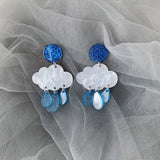 2022 new raindrop cloud acrylic earrings, stylish women's earrings ear clip, Korean jewelry Unusual girl accessories