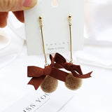 New Cute Pompon Snowman Christmas Tree Drop Earrings Fashion Snowflake Santa Claus Christmas Earrings For Women Party Jewelry daiiibabyyy