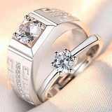 Classic Couple Rings For Men Women CZ Stone Trendy Wedding Lovers' Ring Jewelry Romantic Valentine's Day Present Ring Accessory daiiibabyyy