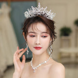 Baroque Wedding Bridal Jewelry Sets Gold Silver Color Tiaras Crowns Zirconia Jewelry Necklace Sets for Women Indian Jewelry Set daiiibabyyy