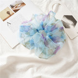 Daiiibabyyy New Net Yarn Hair Scrunchie Solid Color Hair Ties for Women Elastic Hair Ring Girl Ponytail Holder Smooth Hair Accessories