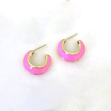 Lost Lady New Fashion Semicircle Oil Dripping Earrings Ladies Alloy Earrings With The Same Type of Jewelry Wholesale daiiibabyyy