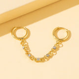 Lost Lady New Fashion Diamond Chain Hoop Earrings With The Same Personality Ladies Earrings Jewelry Wholesale Direct Sales daiiibabyyy