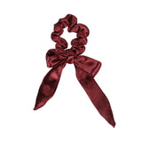 Ladies Soft Velvet Hair Scrunchie Ribbon Girls Ponytail Holder Bow Hair Ties Elastic Hair Bands Elegant Headwear Accessories Red daiiibabyyy