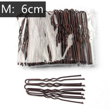 Daiiibabyyy 5/6/7 Cm 50 Pcs U Shaped Hairpin Hair Clips Bobby Pins Metal Barrette Women Modeling Tools Bridal Hairstyle Tool