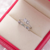 New Fashion Crystal Flower Branch Leaf Adjustable Finger Rings for Women Rose Gold Zircon Open Ring Glamour Wedding Jewelry Gift daiiibabyyy