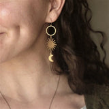 Daiiibabyyy Delicacy Gold Daisy Sunflower Hoop Earring Endless Hoops Dangle Simple Everyday Holiday Gift for Her Bridesmaid Women Jewelry