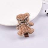 1Pcs Plush Bears Hair Clips Barrettes Winter Bear Hairpin Sweet Hair Accessories Cute Side Hair Clips Cartoon Bangs Clips daiiibabyyy