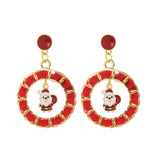 2022 New Christmas Earrings Crystal Snowman Creative Christmas Tree Drop Earrings For Women Girl Party Accessories Jewelry Gifts daiiibabyyy