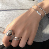 Harajuku Style Korean Fashion Silver Color Geometric Rings For Women Classic Trendy Open Adjustable Index Finger Rings Jewelry daiiibabyyy