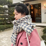 Winter Plaid Scarf Women's Thickened Couple Models Are Made of High-quality Cashmere Material Echarpe Femme Hiver Luxe daiiibabyyy