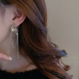 2022  New Long Metal Tassels Fashion Heart Drop Earrings Contracted Geometrical Irregular Fine Women Dangle Earrings Jewelry daiiibabyyy