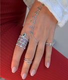 Daiiibabyyy Modern cz link chain Finger Bracelets & Bangles Luxury Slave Hand Link Chain Bracelet For Women Bohemia Boho Jewelry