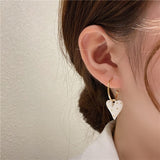 2022 Korean Elegant Metal Heart Hoop Earrings For Women Ladies Fashion Circle Oorbellen Party Jewelry daiiibabyyy