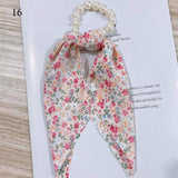 2022  Pearl Elastic Rubber Bands For Girl Bow Print Fashion Hair Accessories Hair Ties 2021 New Korea Women Hair Ropes 28 Style daiiibabyyy