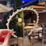 New Simple Full Pearls Women Hairbands Sweet Headband Hair Hoops Holder Ornament Head Band Lady Elegant Fashion Hair Accessories daiiibabyyy