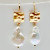 Exquisite Handmade Antique Gold Color Irregular Natural Imitation Pearls Dangle Earrings Women Engagement Jewelry daiiibabyyy