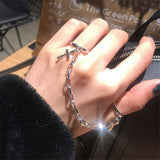 New European And American Personality Chain Ring For Women Punk Style Opening Ring Neutral Index Finger Fashion Jewelry Gift daiiibabyyy