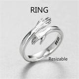 Personality Fashion Silver Color Hug Couple Opening Adjustable Ring Retro Geometric Metal Party Ring Engagement Women Jewelry daiiibabyyy