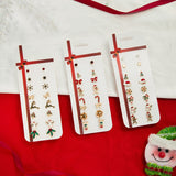 8pair/set Christmas Earrings Cute Santa Claus Snowman Christmas Tree Bell Stud Earrings For Women Fashion Party Jewelry Gifts daiiibabyyy