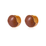 New Classic Copper Ear Buckle Earrings for Women Trendy Gold Color Hollow Circle Earrings Punk Hip Hop Gift Jewelry Accessories daiiibabyyy