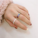 Korean Fashion Cute Heart Enamel Ring for Women Dripping Oil Color Contrast Opening Heart Rings Girl Party Jewelry 2021 New daiiibabyyy