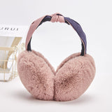 Women Imitation Rabbit Fur Warm Earmuffs Winter Two-color Hairband Ear Cover Outdoor Foldable Kawaii Girls Soft Plush Ear Muffs daiiibabyyy