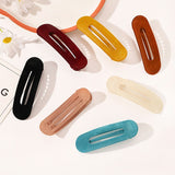 Solid Color Duckbill Clips Duckbill Clips Large All-match Bangs Clips Hair Accessories Fashionable Flocking Hair Clips daiiibabyyy